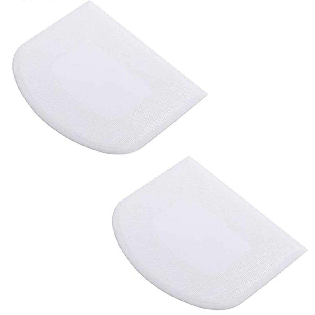 2PCS Plastic Cake Cream Spatula Dough Butter Batter Scraper Baking Tools For Home Baking Nough Cutting Tools Kitchen Gadgets L*5: White