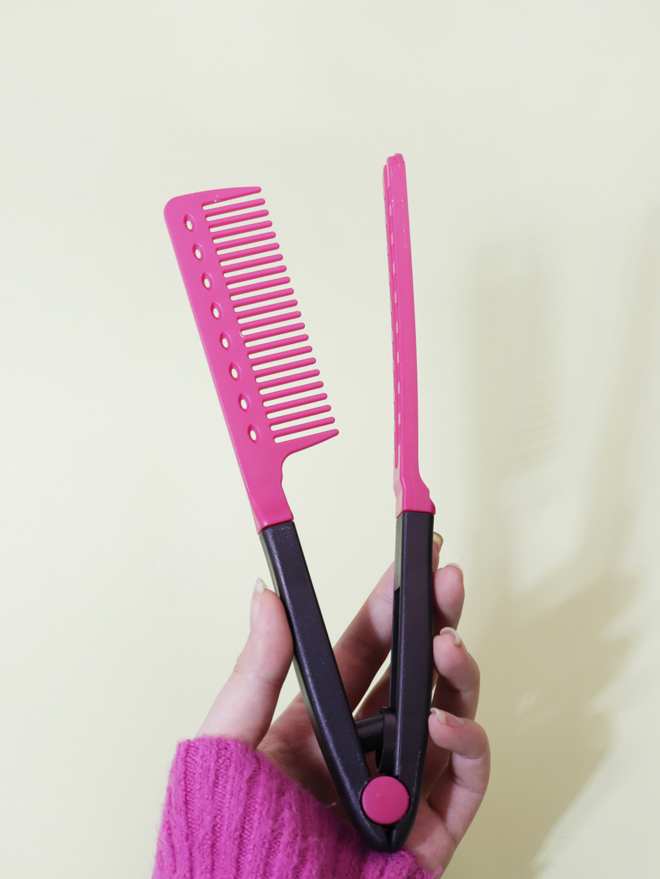 1 Uds. Peine plano, cepillo de pelo liso para peluquería, peine, alisador de estilismo de belleza, alisador de pelo liso en forma de V