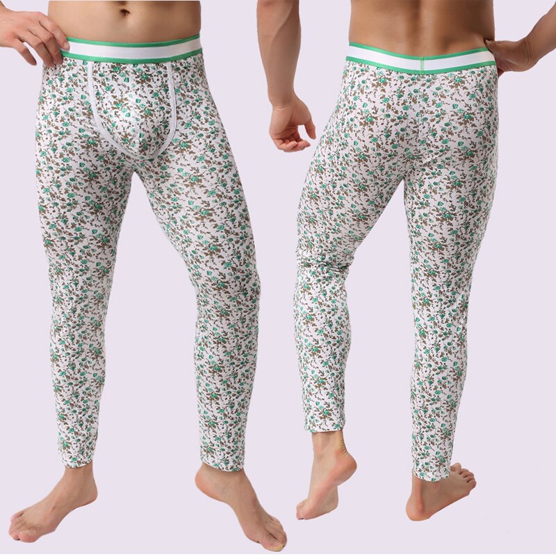 Soutong Winter Warm Men Long Johns Cotton Printed Thermal Underwear Men Thermo Underwear Long Johns Underpants qk06
