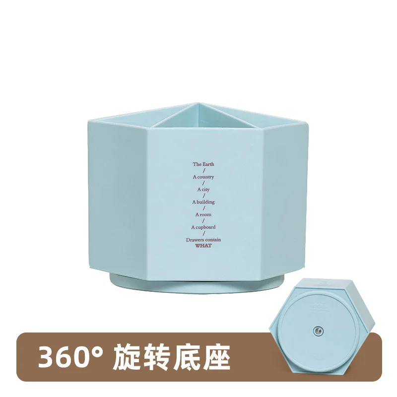 Desk Organizer Accessories Pen Holder Desktop Hexagon Pencil Pot Large Capacity Stationery Storage Box Escritorio: light yellow