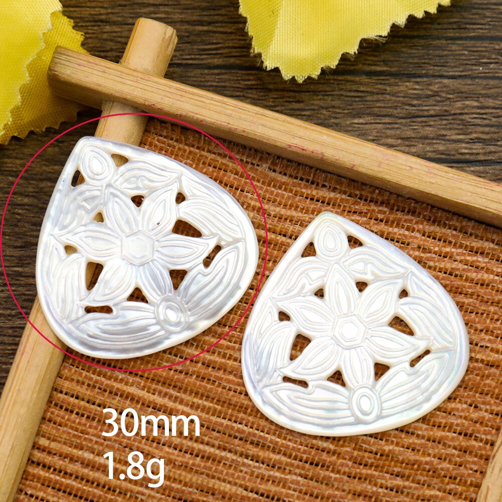 Real Shell Flower of Life Charms Mother of Pearl Water Fatima Hand Pendant Necklace Earring Flat Back DIY Jewelry Accessory: lotus 1pc