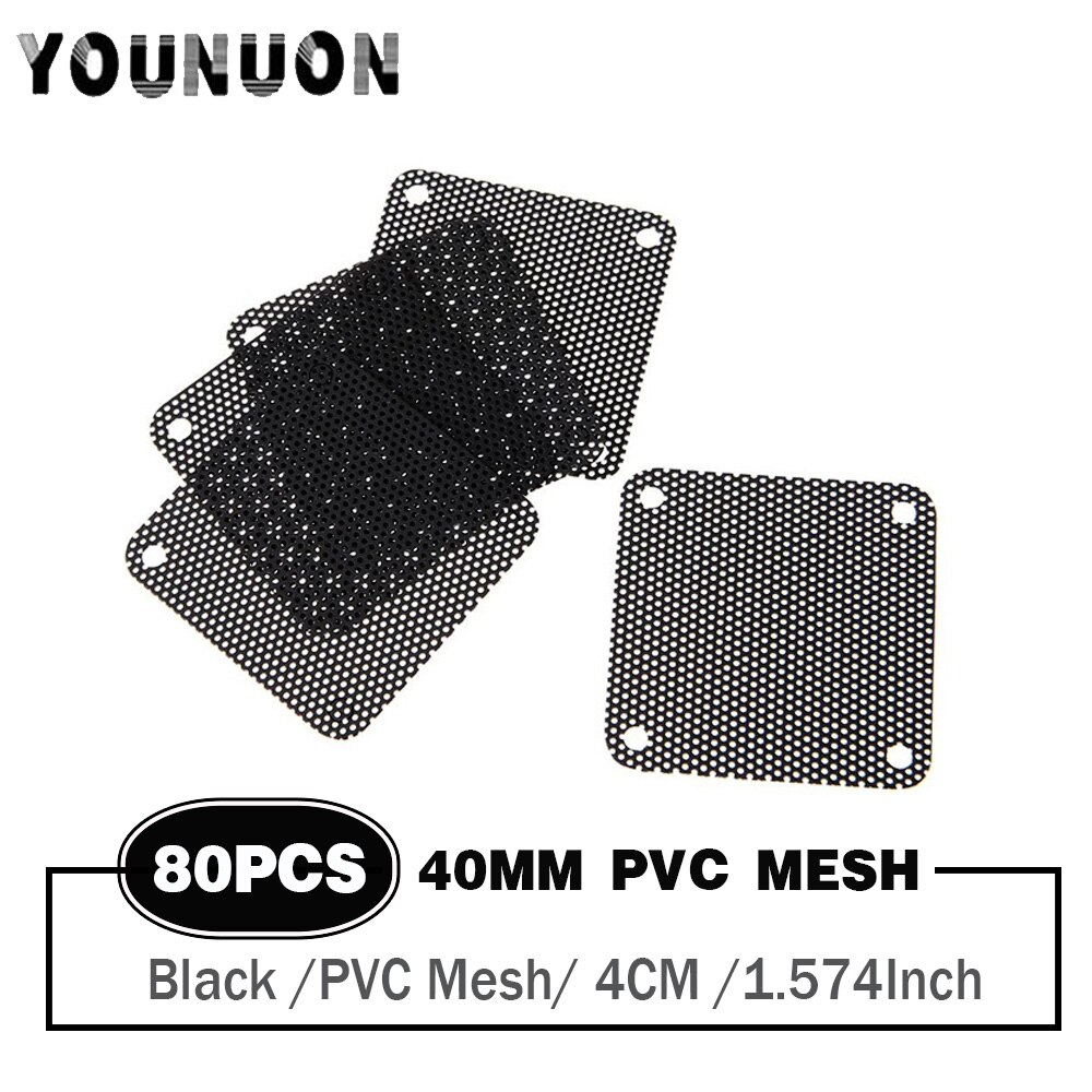 80Pcs 40X40Mm Pvc Mesh Pc Fan Stofdicht Filter Netto Computer Case Cover 40Mm 4Cm Pvc Stofdicht Netto