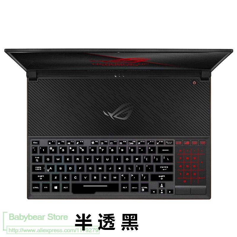 Voor ASUS ROG Zephyrus GX501GI GX501GI GX501 GX531GS GX531GM GX531G 15.6 inch Siliconen Toetsenbord Cover laptop Protector Skin: black
