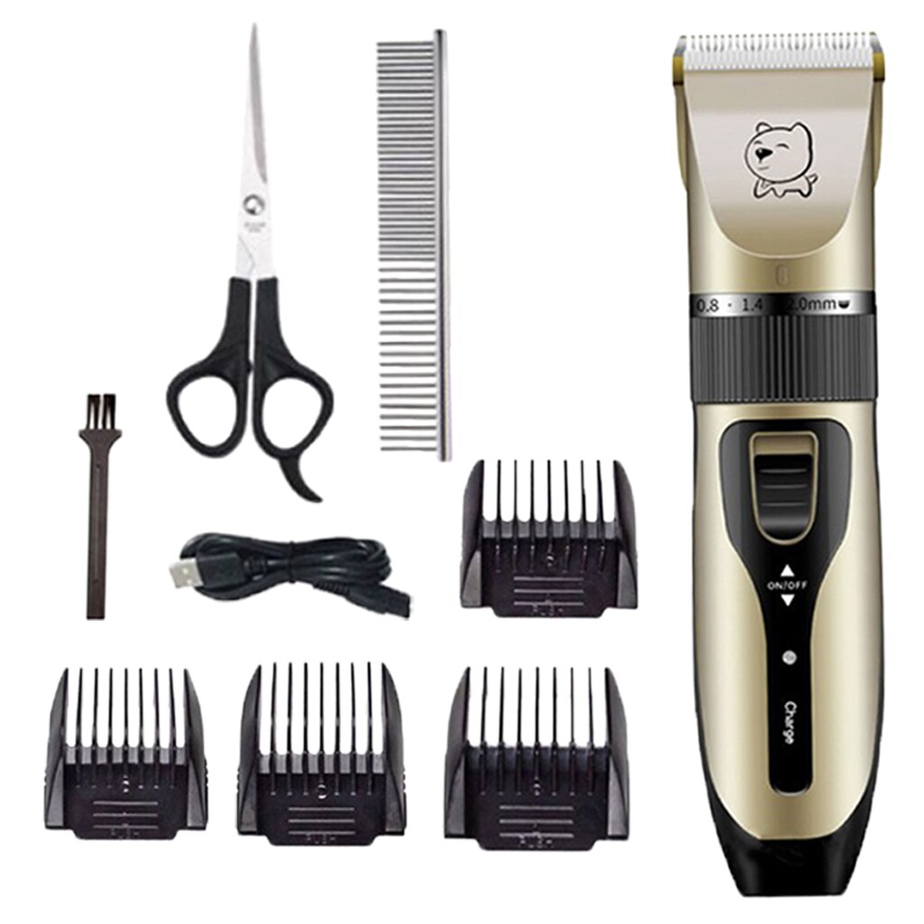 Draagbare Draadloze Hond Tondeuse Kit Pet Dier Elektrische Scheermes Trimmen Tool Met Afneembare Keramische Mes