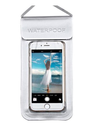 6.5 tommer svømmetaske holdbar tpu universal vandtæt mobiltelefoncover etui stærk forsegling mobiltelefoner halsetui 32: Sølvfarvet