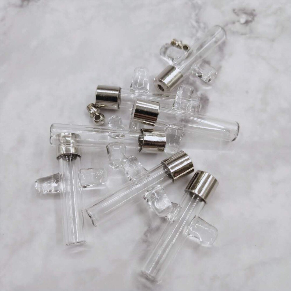 5pcs/lot SCREW CAP Mix Shape Glass Vial Pendant name on rice perfume oil bottle art glass necklace pendant mini glass bottles