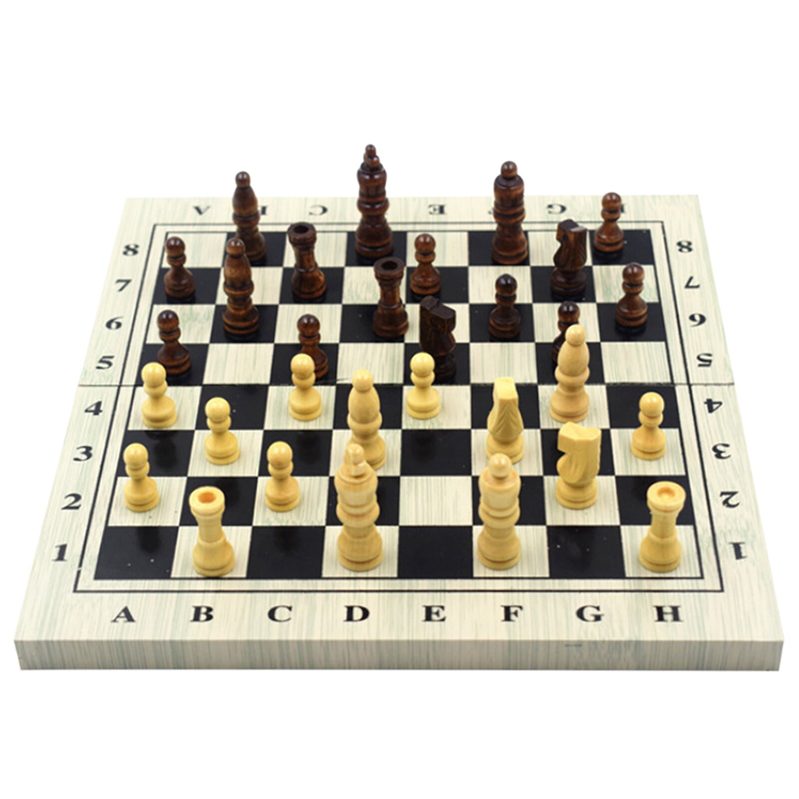 Wooden Chess Game International Chess Set Wooden Chess Pieces with Folding Chessboard for Toy or Chess toys