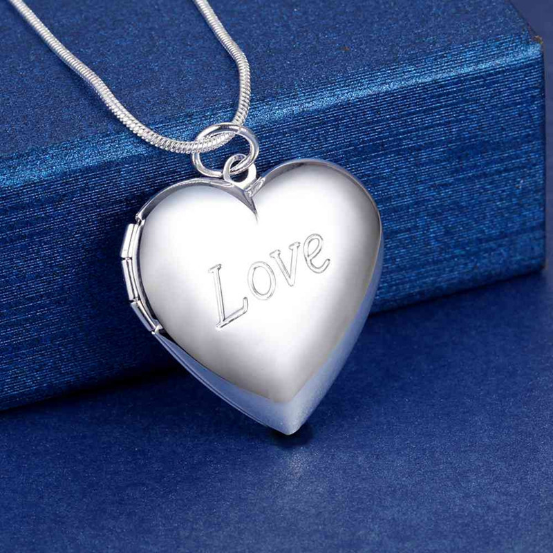 Fijne 925 Sterling Zilveren Fotolijst Hanger Ketting Ketting Voor Vrouw Charm Bruiloft Sieraden: LN068