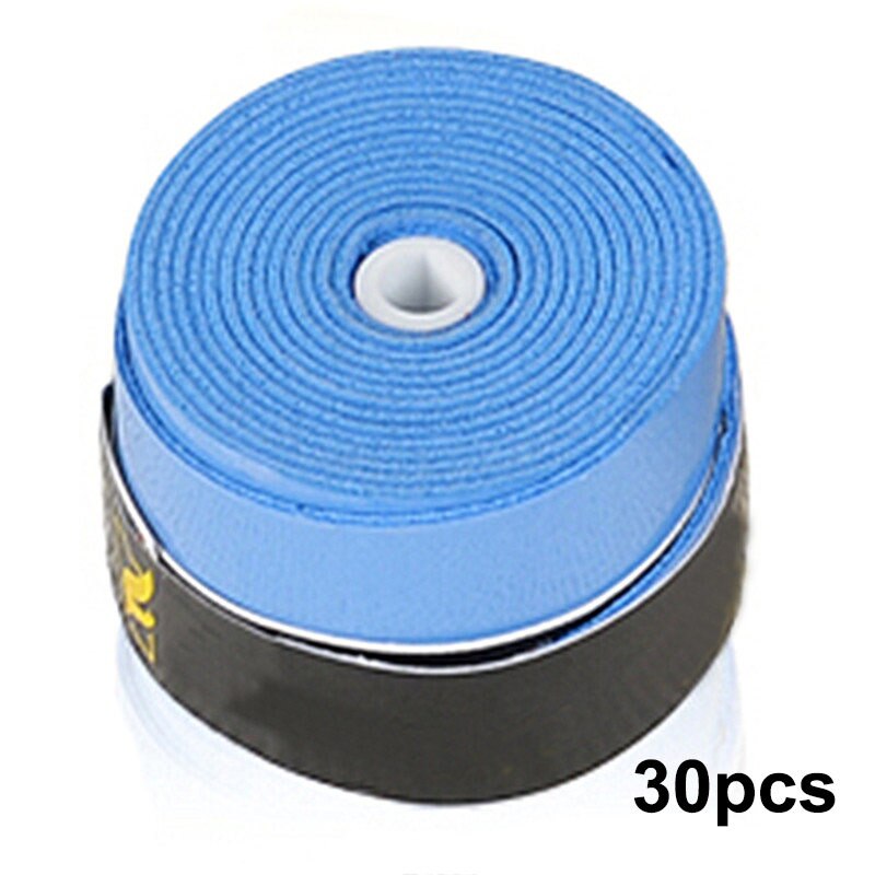 20 stk 30 stk anti-skli myk absorberende svette pustende tennisracket grep overgrip badminton squash tape: Blå 30 stk