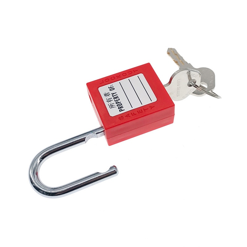 Industrial safety padlock 25mm hanging metal lock with 2 unique key