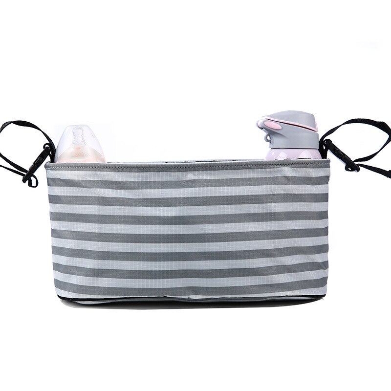 Borse per passeggini Organizer borsa per pannolini per neonati borsa per pannolini per maternità borsa per appendere portabicchieri accessori per passeggini borsa da viaggio per carrozzina per mummia: grigio banda