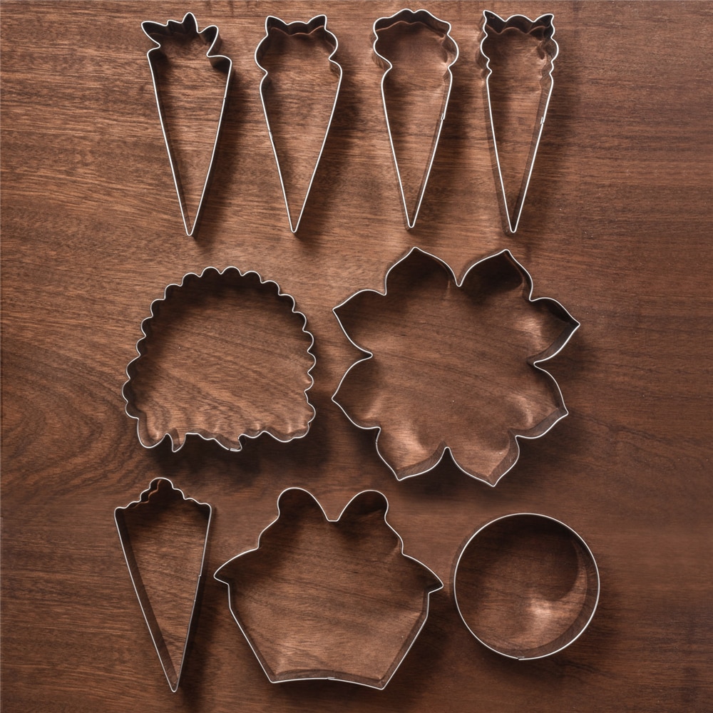 Keniao Bloem Bloemen Plaat Cookie Cutter Set Voor Moederdag-Door Janka J. Cookies - 9 Stuk-Rvs
