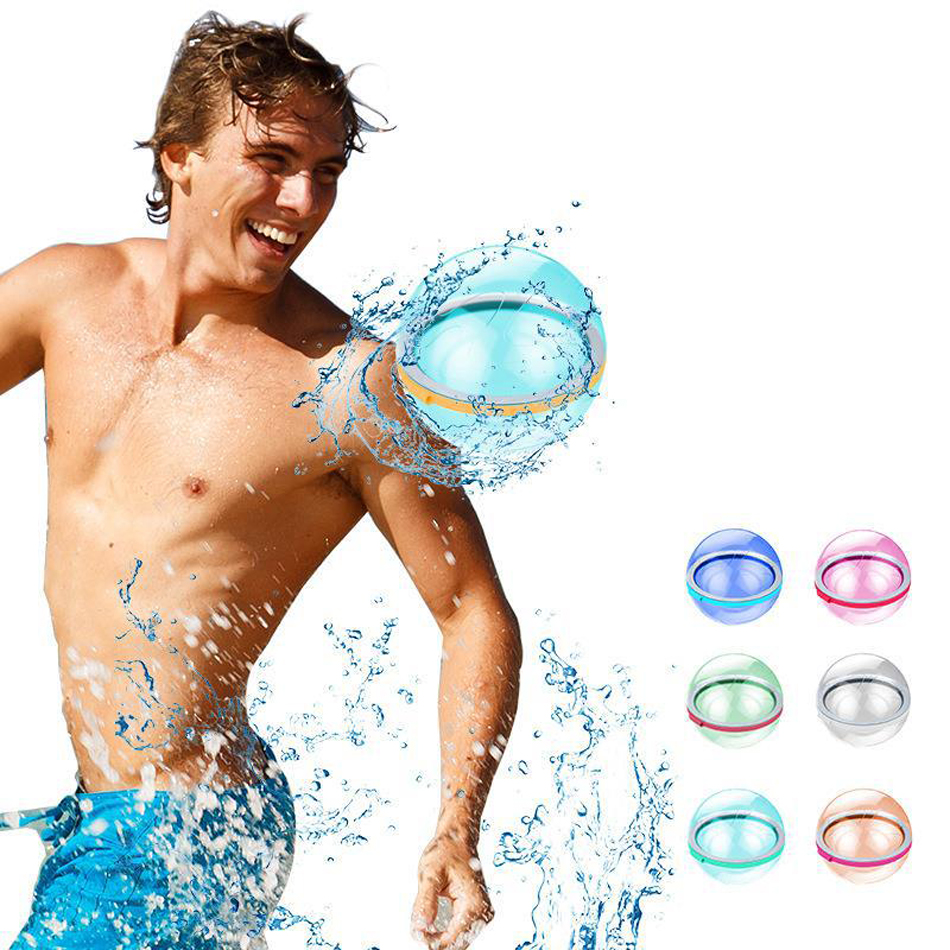 Herbruikbare magnetische waterbal van siliconen, snel te vullen met water voor watergevechten in de buitenlucht in de zomer, verkrijgbaar in willekeurige kleuren.