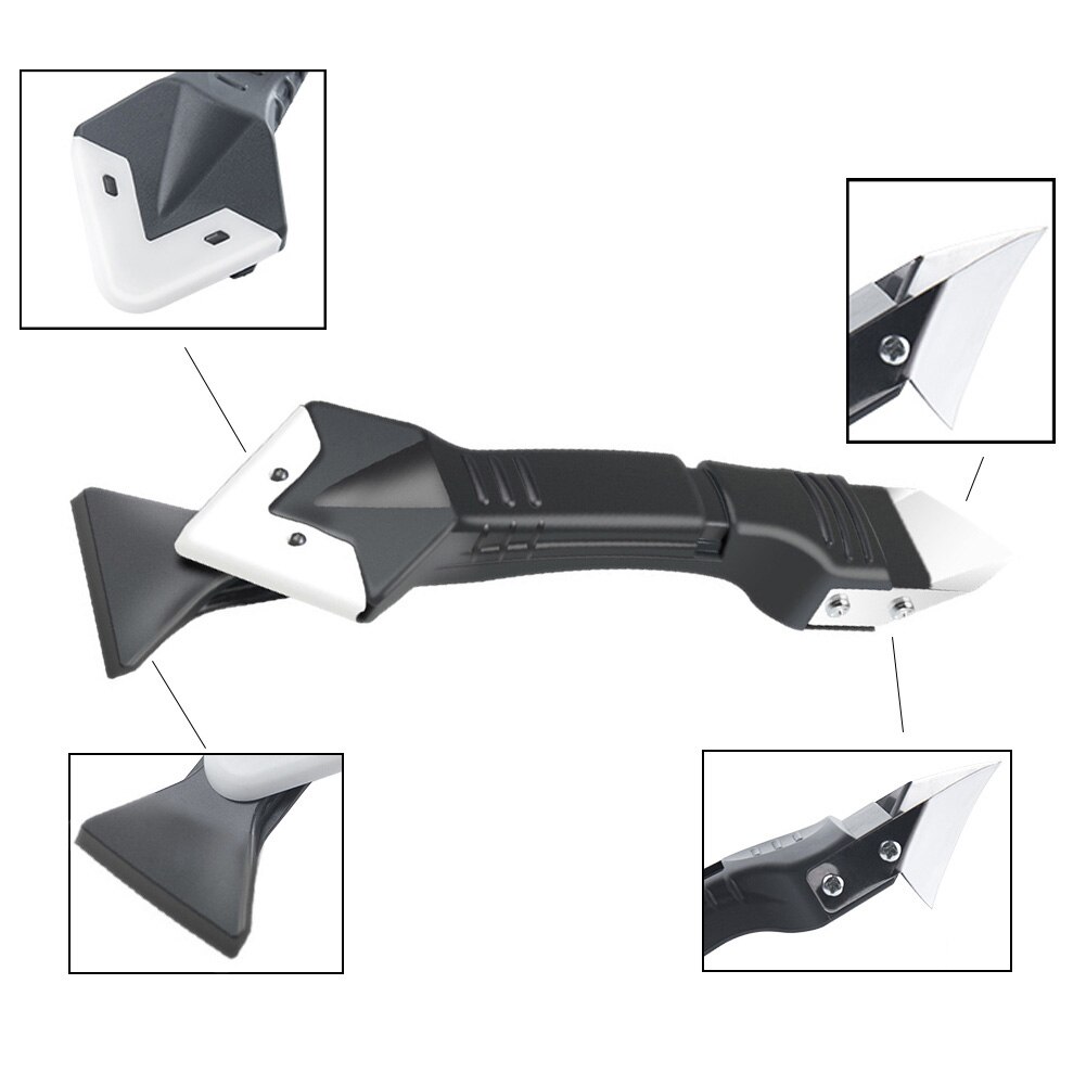 Raspador de silicona 5 en 1, removedor de calafateo, cuchillo de ángulo, espátula de costura de belleza, herramienta de costura de belleza, 4 piezas, herramienta de eliminación de moldes de suelo de pegamento