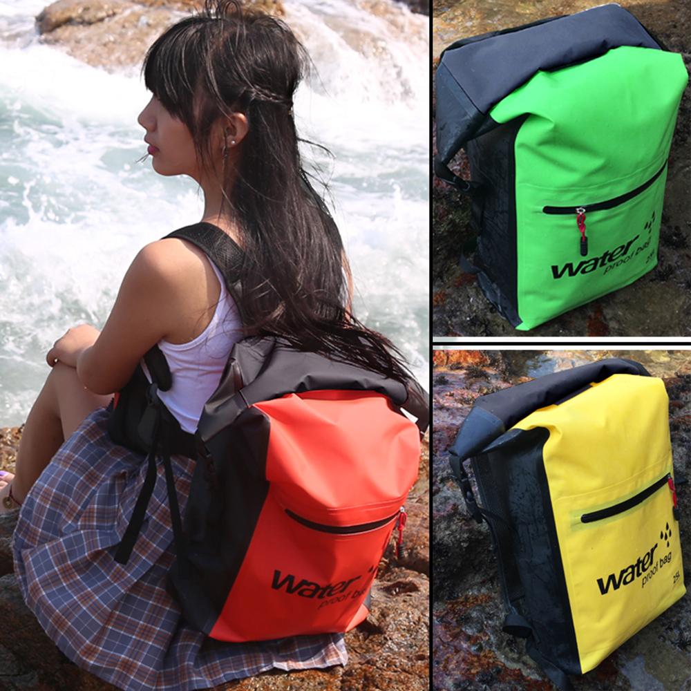 25L Outdoor Climbing Waterproof Dry Bag Rucksack Floating Backpack Sports Bag Cover Camping Hiking Rafting Boating Trekking Bag