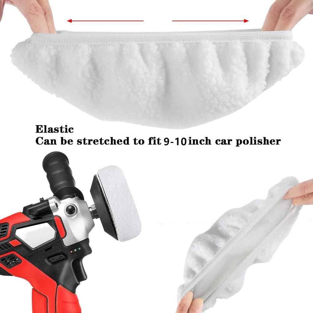 9-10 tum ull sammet bil polering hjul set bil polermatta pad motorhuv mjuk mikrofiber polering motorhuv buffing pad skydd