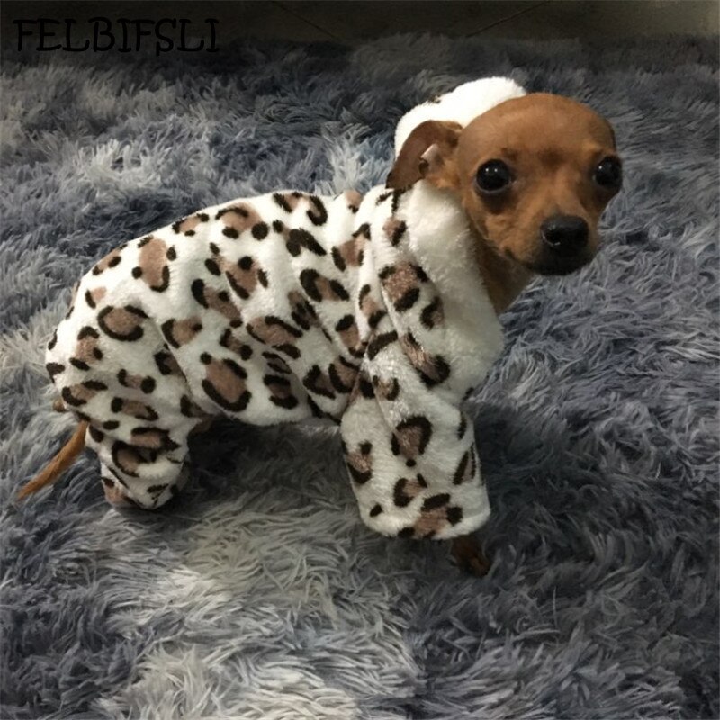 Mode Zachte Luipaard Print Hond Kleren Jas Kostuum Yorkshire Chihuahua Hond Kleding Kleine Puppy Hond Jas