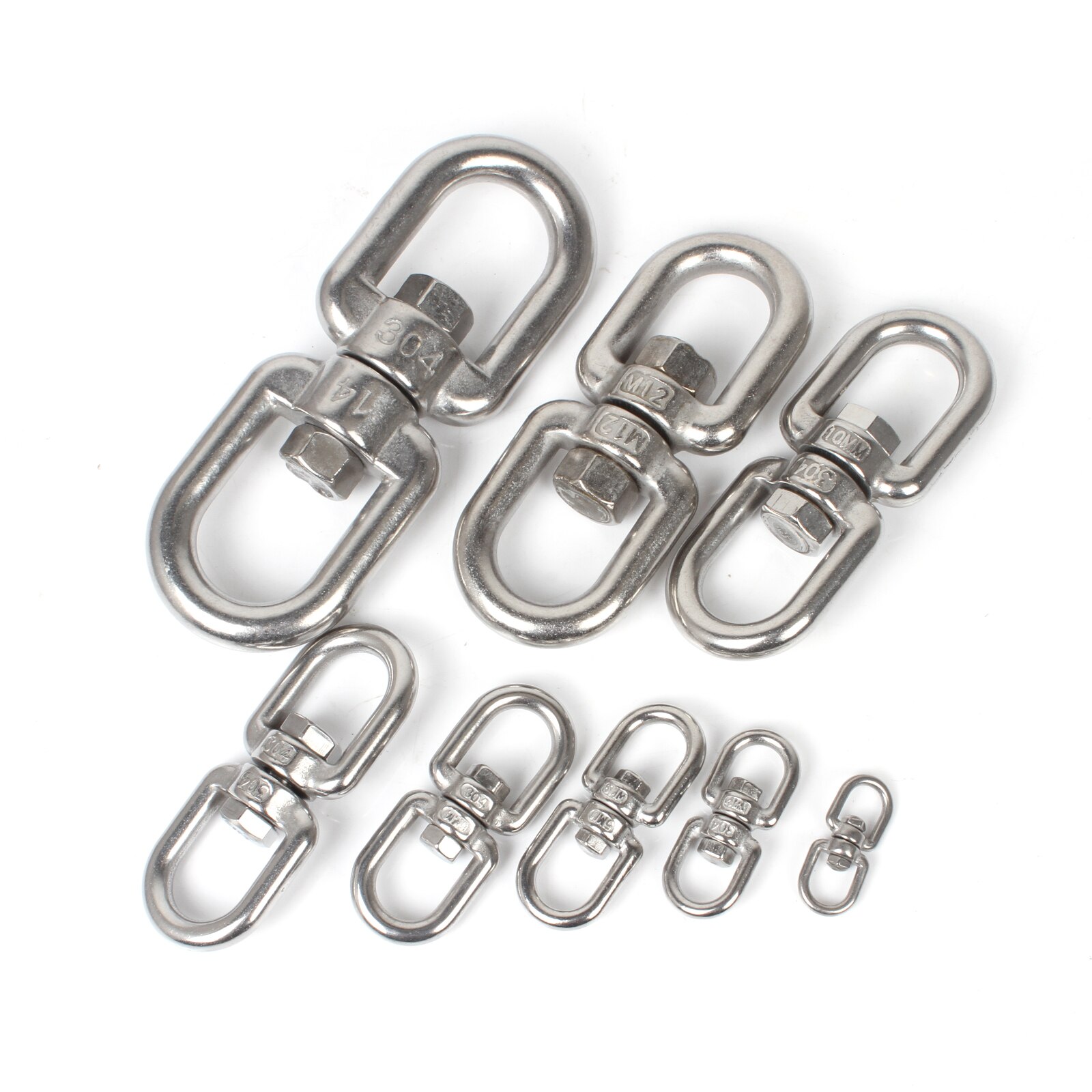 M3~16 Swivel Eye Double Ended Round Ring Rotating Hoist Eye to Eye Bolt 3pcs
