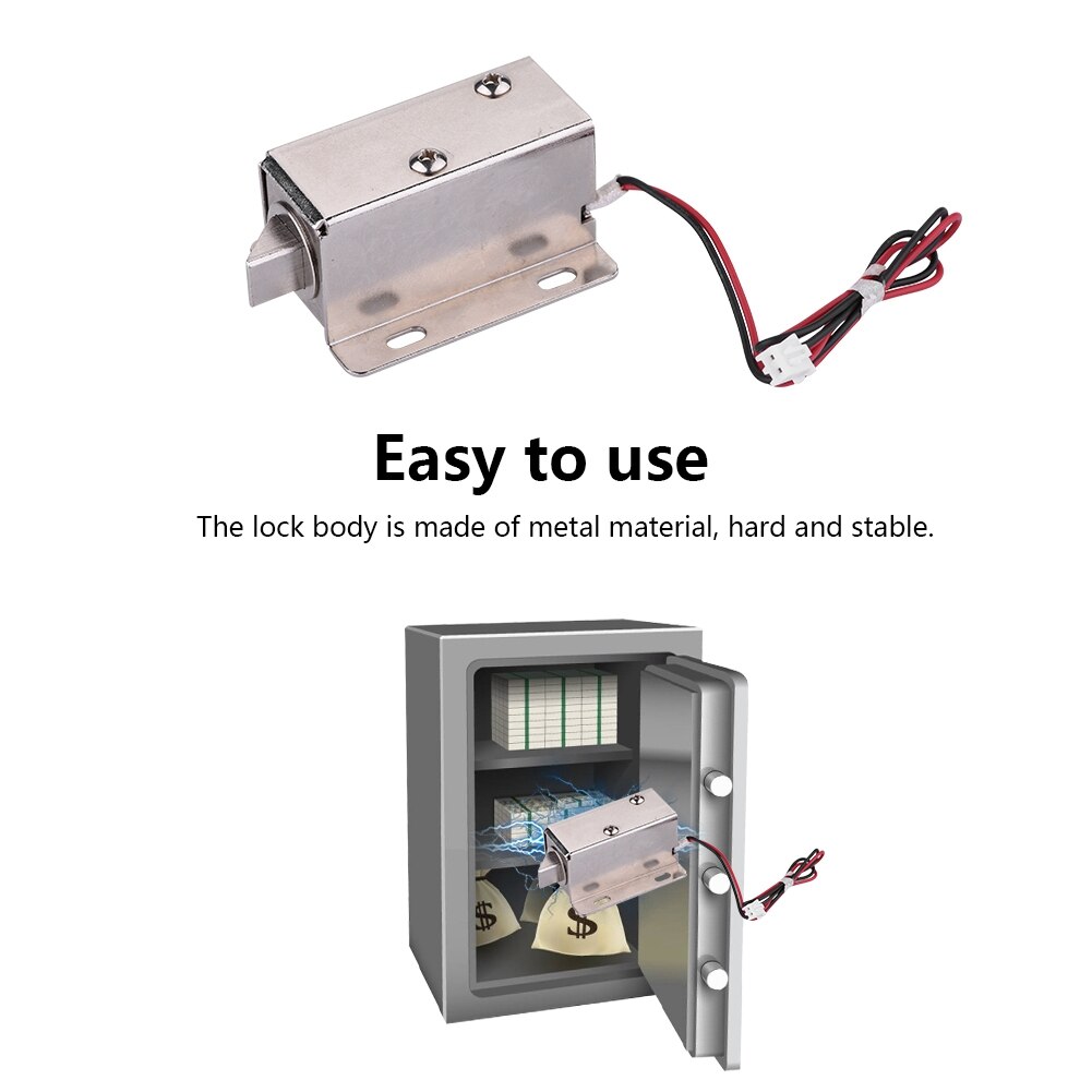 DC12V Magnetic Lock Solenoid Electromagnetic Electric Door Lock Access Control for Door Cabinet Drawer with Low Power Hardware