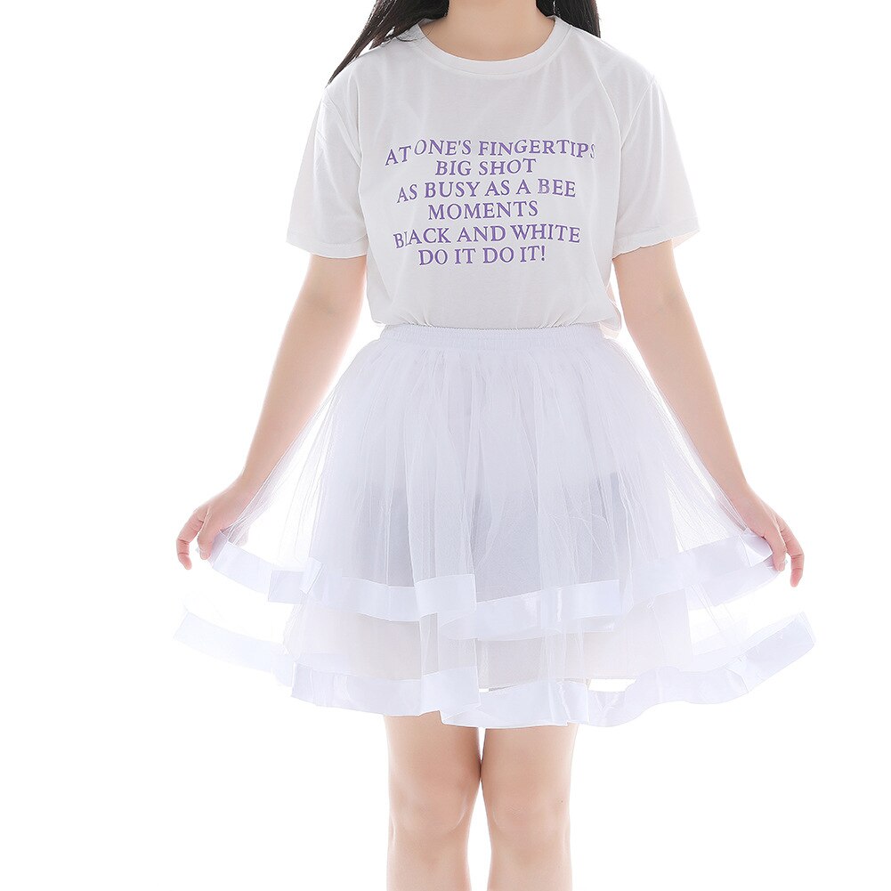 Elastic Waist Vintage Rockabilly Petticoat Crinoline Puffy Tutu Tulle Underskirt Net Tulle Princess Ballet Dance Pettiskirts 045: WHITE / waist 66-110 cm