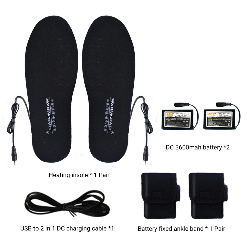 Winter Rechargeable Heated Insoles Ski insoles Outdoor Sports Feet Warming Insoles Thermal Electric Foot Warmer Battery Powered