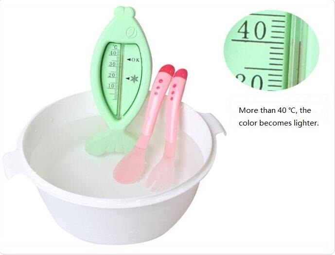 Rosiky Baby Thermochromic Sensing Silicon Spoon Kids Flatware Temperature Feeding Spoon 2 pcs/set