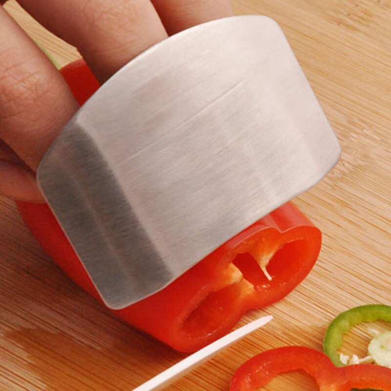 Rustfrit stål køkken tilbehør vegetabilske fingerbeskyttelsesudstyr til personlig håndsikker let at skære madlavningsværktøjer