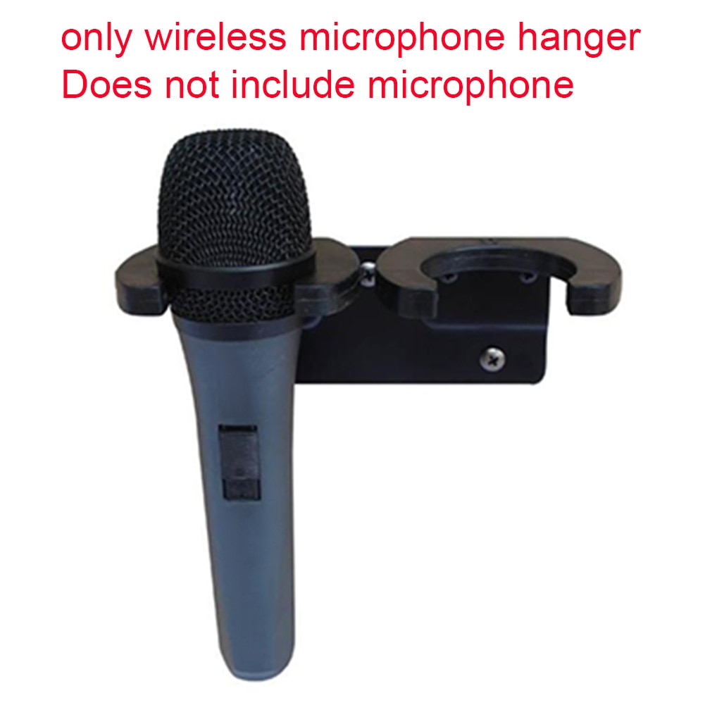 Colgador de micrófono inalámbrico, soporte para pared negro, organizador para espectáculos, accesorios para micrófonos, doble gancho con tornillos, KTV