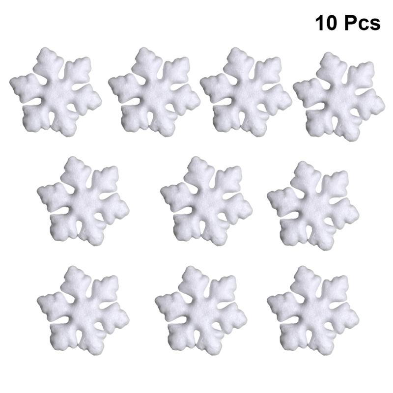 10 Stukken Bal/Wit Ei/Half Star/Fruit/Hart/Ster/Bal/Sneeuwvlok Vormige styrofoam Foam Ornamenten Diy Craft Party Decoratie: 7.5cm Snowflake