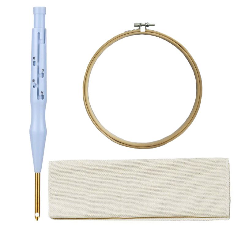 Needlework Fabric Sewing with Hoop Punch Needle Embroidery Set DIY Embroidery Tool Punch Needle Embroidery Accessory: Default Title