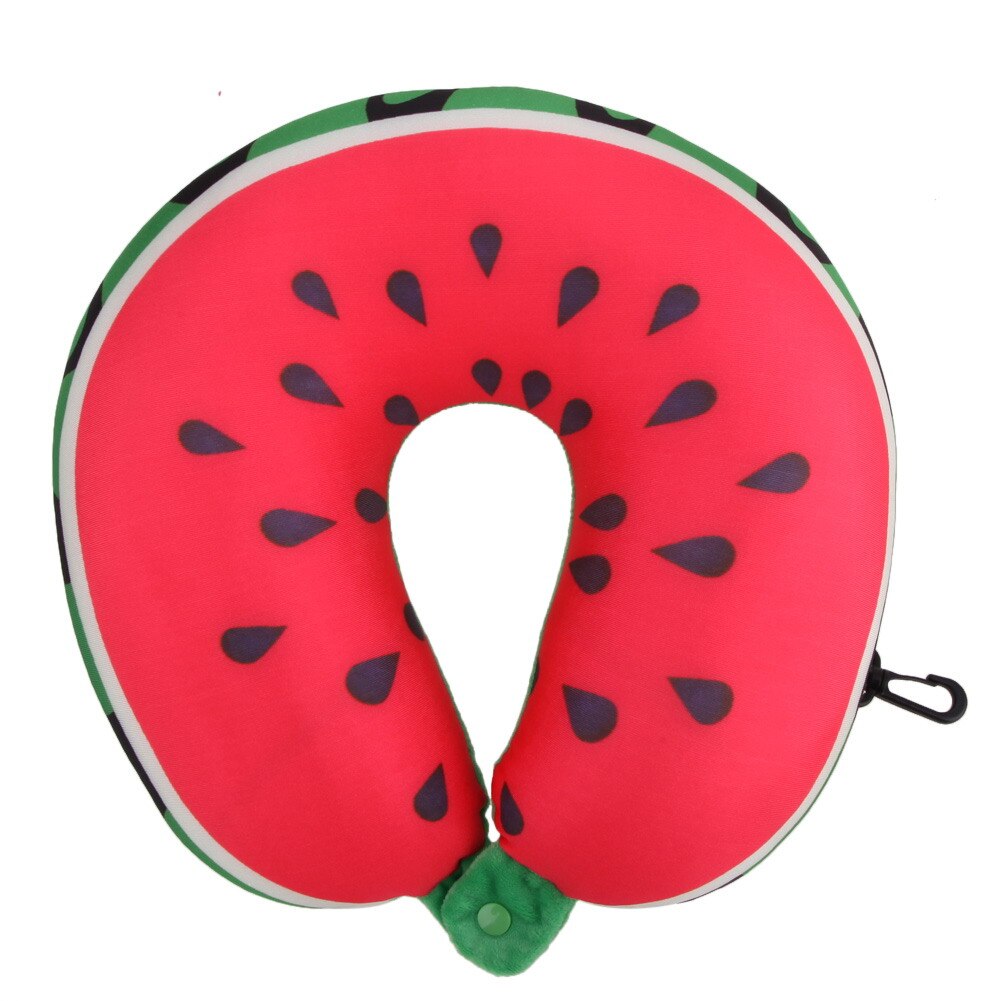 Fruit U Vormige Reiskussen Nanodeeltjes Nekkussen Watermeloen Citroen Kiwi Oranje Auto Kussens Zacht Kussen Thuis Textiel: Watermelon