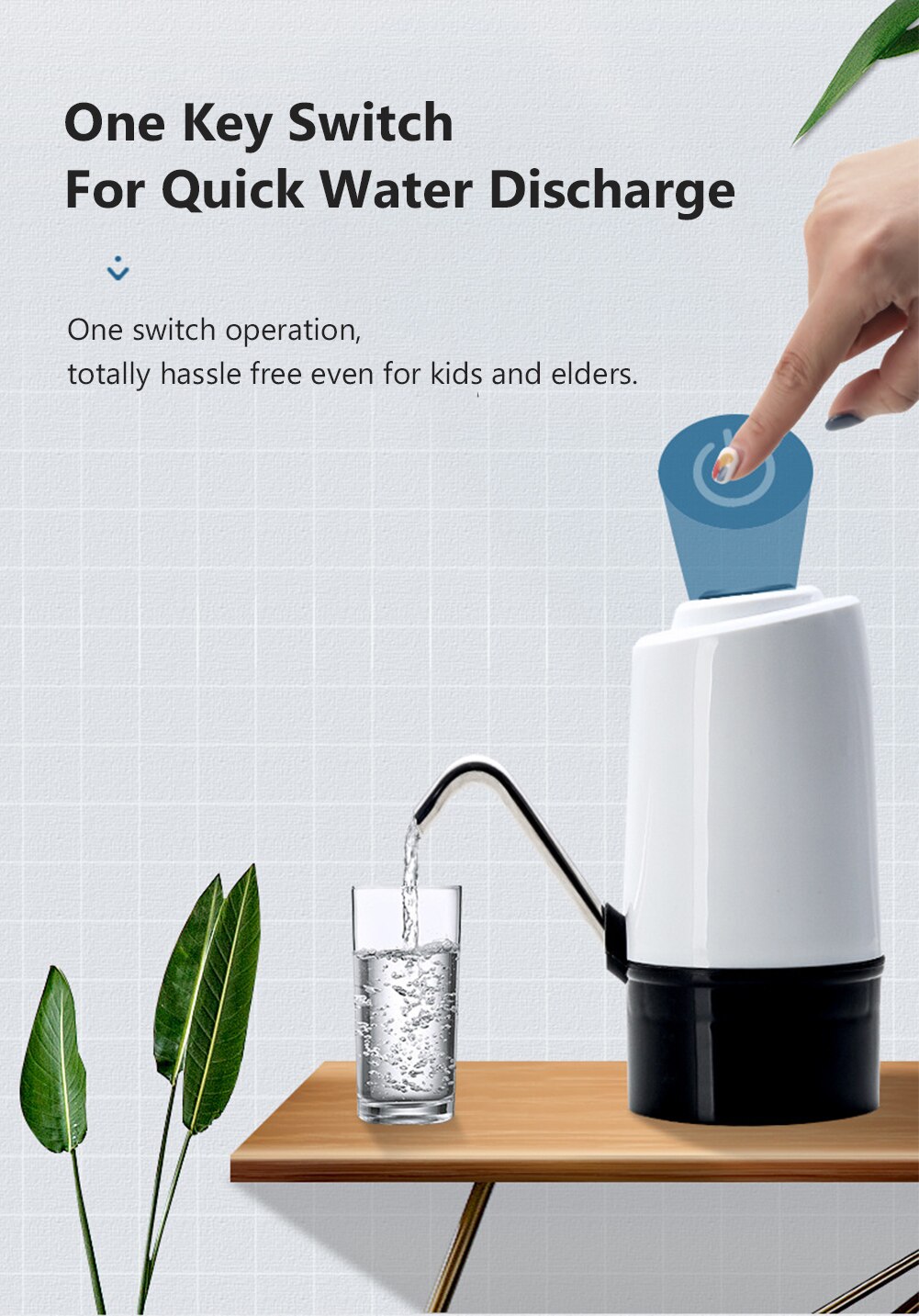 Electric Water Dispenser Portable Gallon Drinking Bottle Switch Smart Water Pump USB Charging Auto Drinking For Home Office