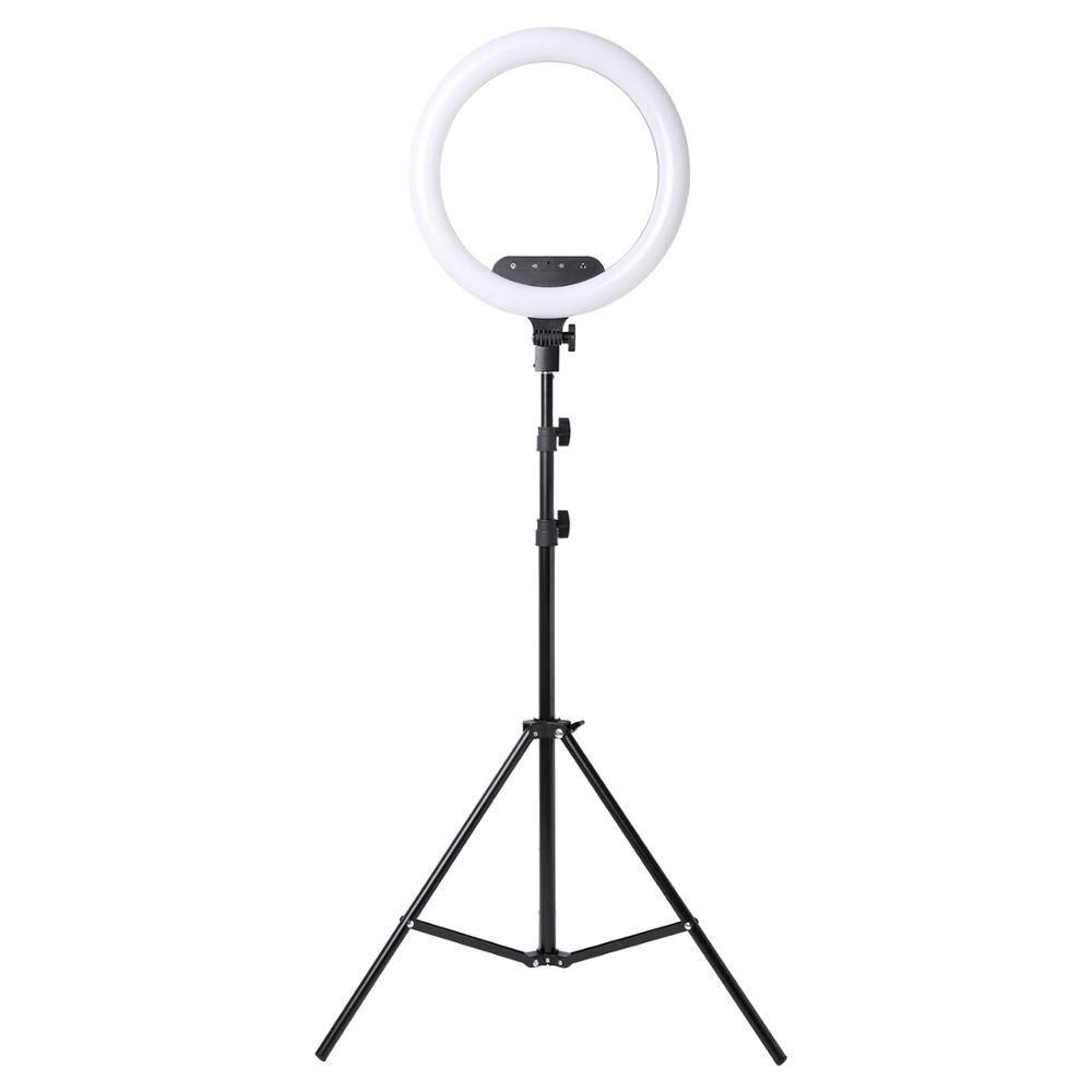 Fotografie LED Selfie Ring Licht Fernbedienung 14 zoll 36cm Dimmbare Kamera Telefon Ring Lampe Mit Stativ Für machen-hoch Video Live: Lampe und 2m Stativ