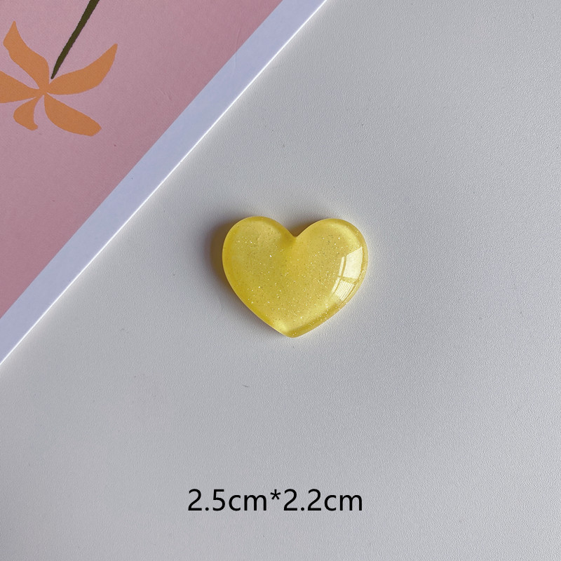 6 pçs glitter colorido coração amoroso ímã de geladeira foto placa de mensagem de parede quadro de avisos magnético decoração adesivos decoração de casa: YELLOW