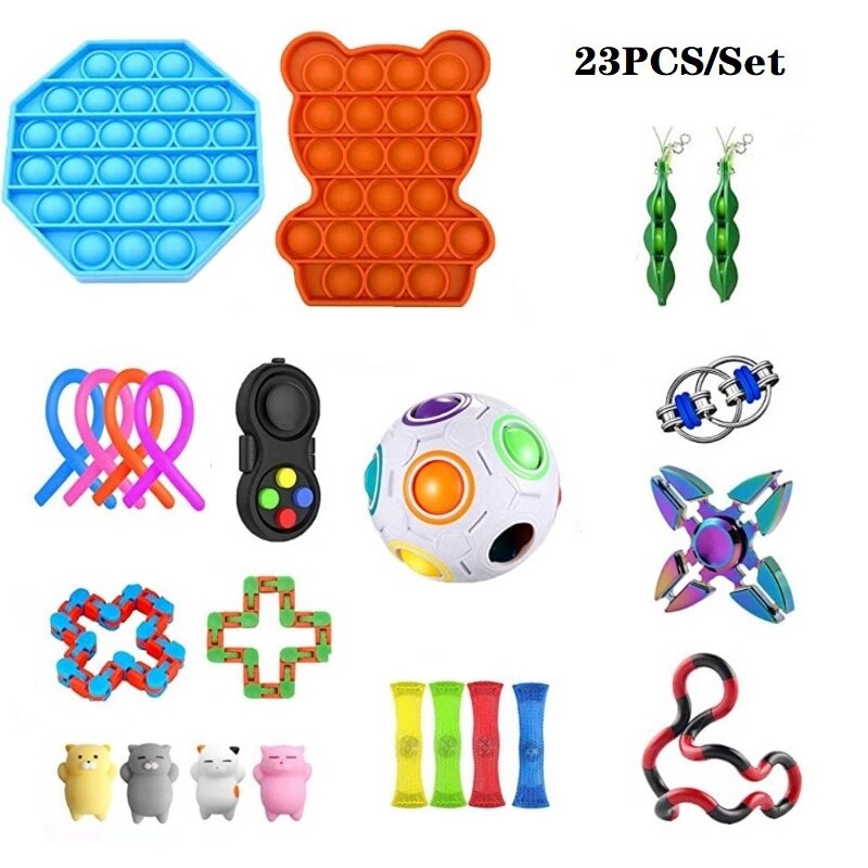 Fidget Zintuiglijke Speelgoed Set Pops Bellen Stress Push Het Fidget Speelgoed Pack Set Speelgoed Te Verlichten Kinderen Met Autisme en Angst