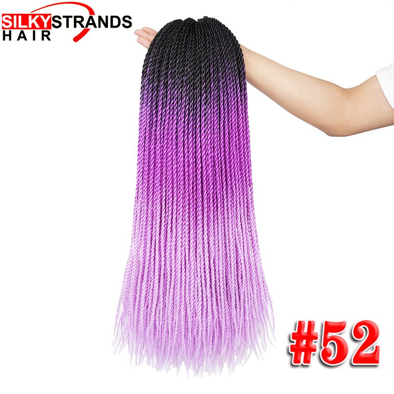 Extensiones de cabello trenzado ombré con hebras sedosas, trenzas de ganchillo sintéticas, colores grises y rubios: P12 / 613 / 6 unids/lote