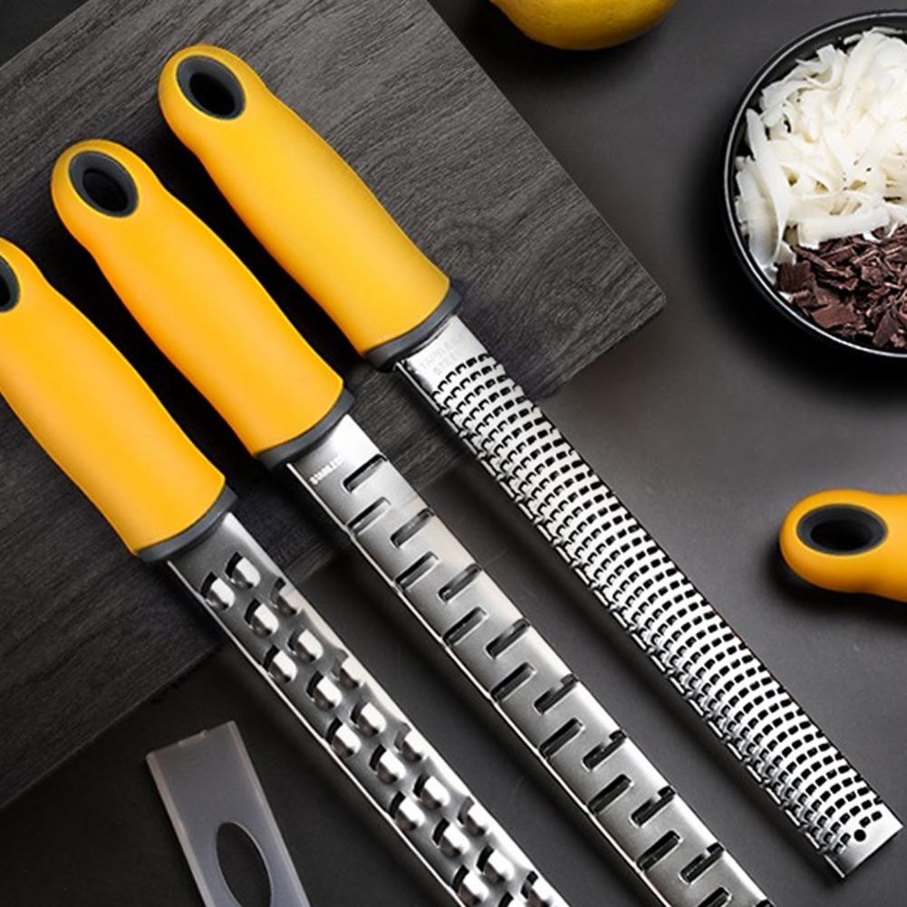 Râpe à fromage à lame tranchante en acier inoxydable, manche en caoutchouc inoxydable, éplucheur de citron, trancheur, outils de cuisson