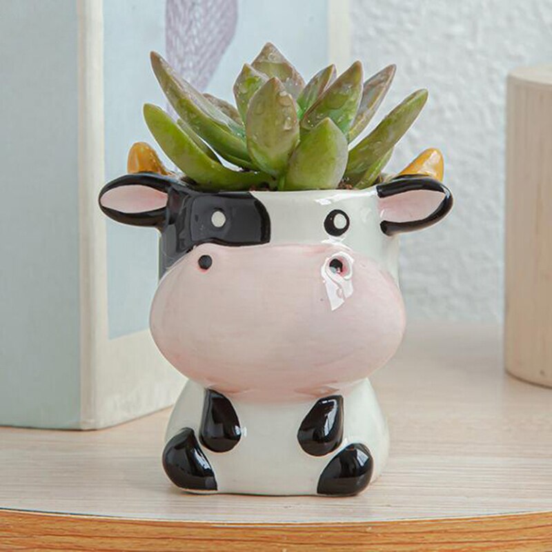Maceta de cerámica con forma creativa de Animal para plantas, macetas para bonsái, macetas para planta para decoración del hogar