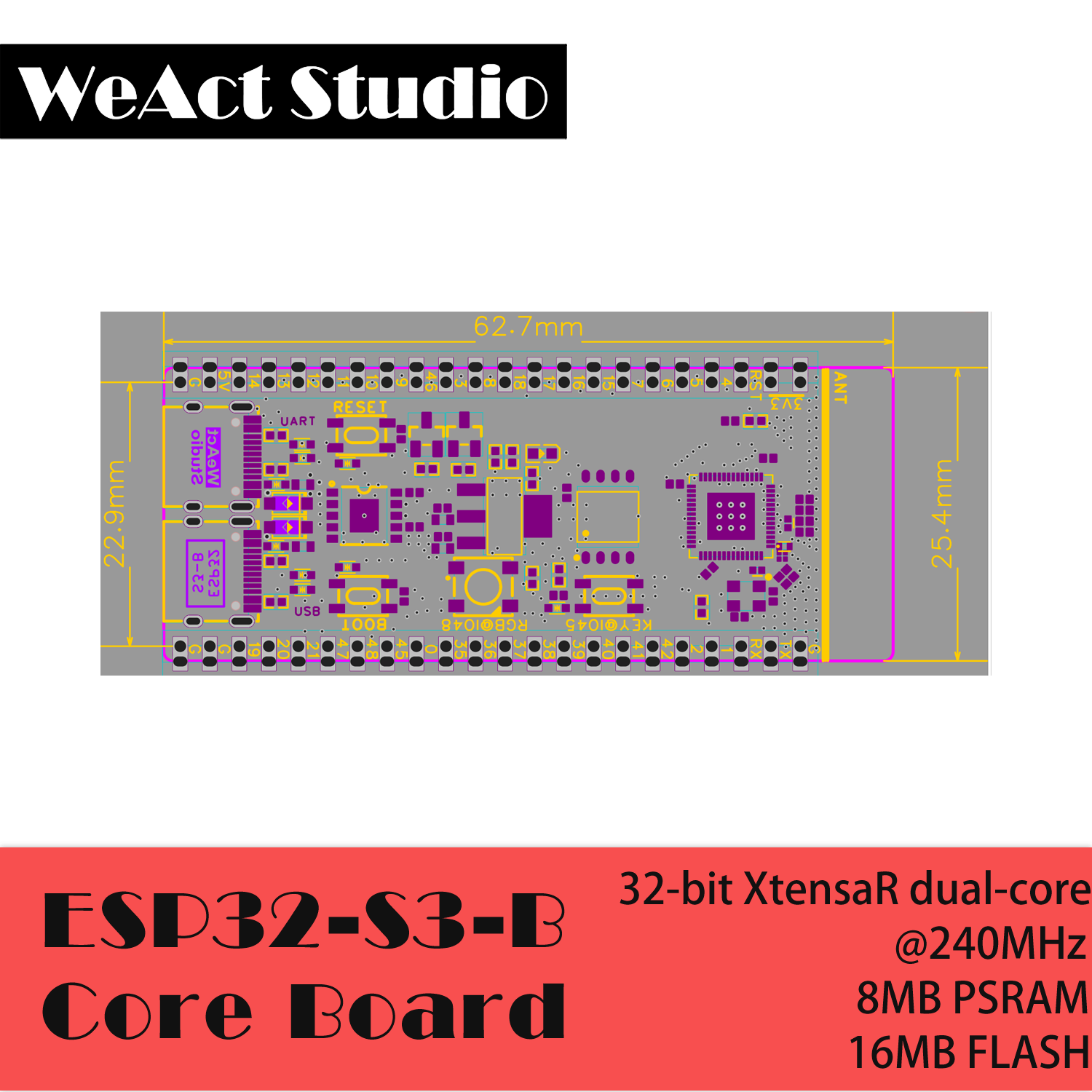 ESP32-S3-N16R8 WiFi Bluetooth-compatible BLE 5.0 Mesh Development Board ESP32S3 Wireless Module Micropython