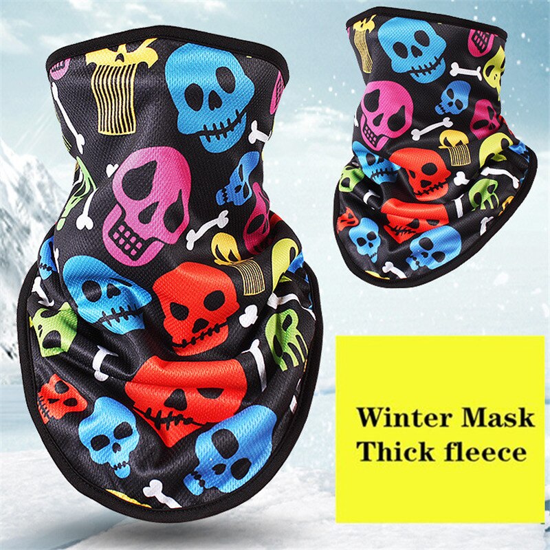 Winter Fleece Ski Scarf . Cycling Snowboard Equipment Bandana Headwear Mask Neck Triangle Thicken Warm Women Men Skull Bibs: NO.5