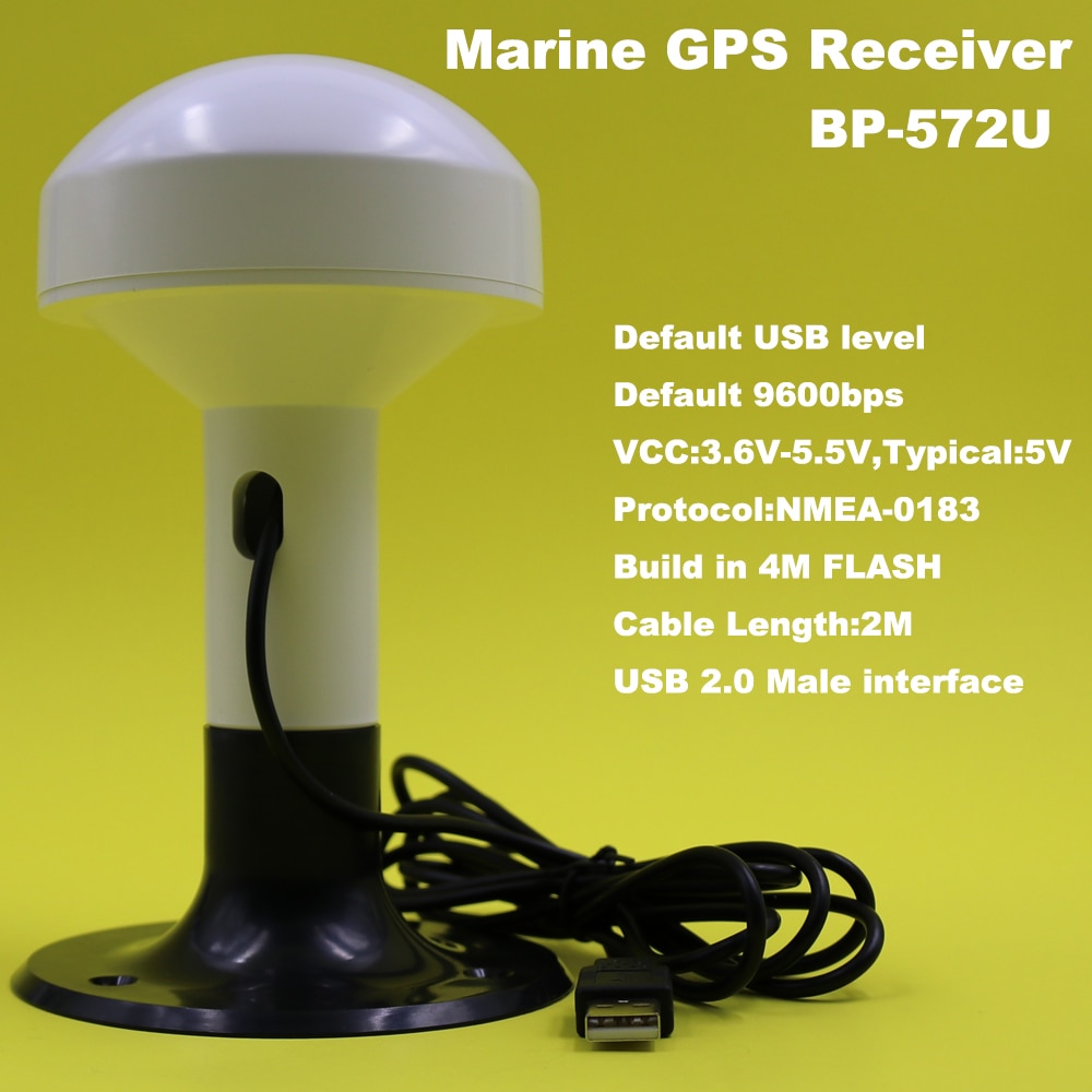 BEITIAN USB Marine GPS Receiver, boat ship GPS receiver with GPS antenna, 9600bps, NMEA 0183, plastic base, BP-572U