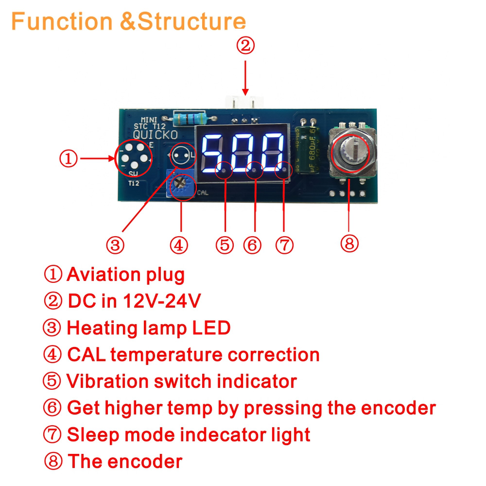 Elektrisk enhed digital loddejern station temperaturregulator kits til hakko  t12 håndtag diy kits m / led vibrationsafbryder