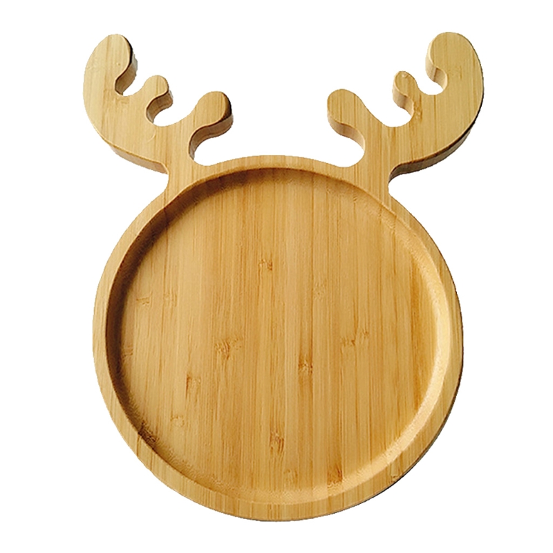 Platos irregulares con forma de cabeza de ciervo de madera, platos de fruta, platos de té, vajilla