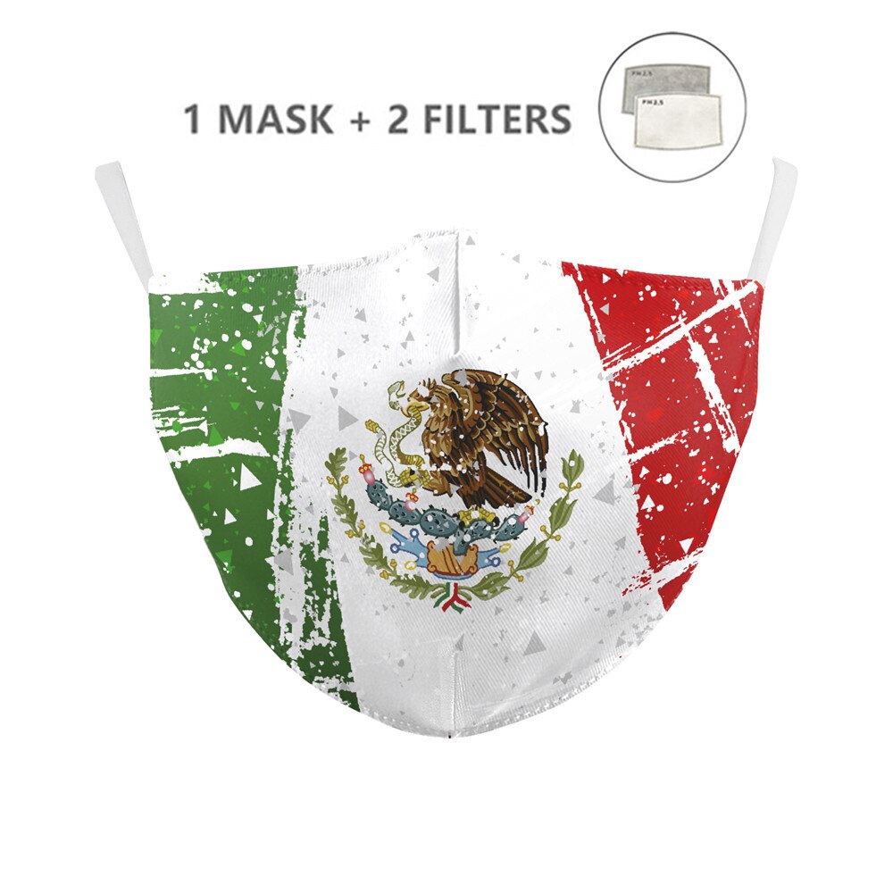 Masque buccal avec filtre drapeau d&#39;italie, réutilisable, ajustable, PM2.5, anti-poussière, protection en tissu lavable