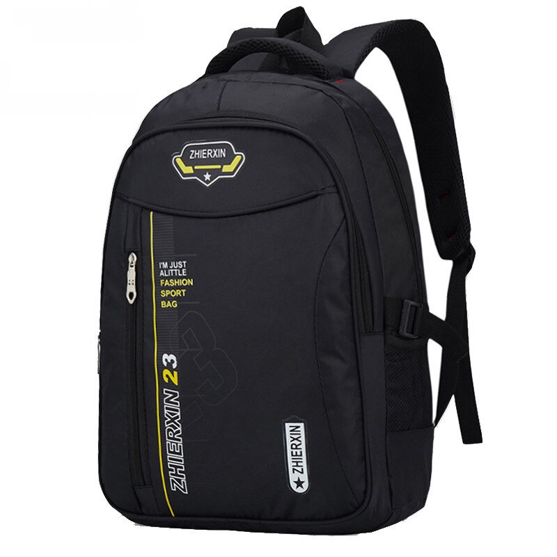 Men High Nylon Backpack Multifunction waterproof Backpack Leisure Travel Large Capacity Student School Bag: Black 730