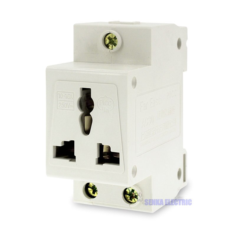 Eu Ons Din Rail Modulaire Socket Voor Schakelapparatuur 3 Pins Extention Verdeelkast Stopcontact 10-16A 250V