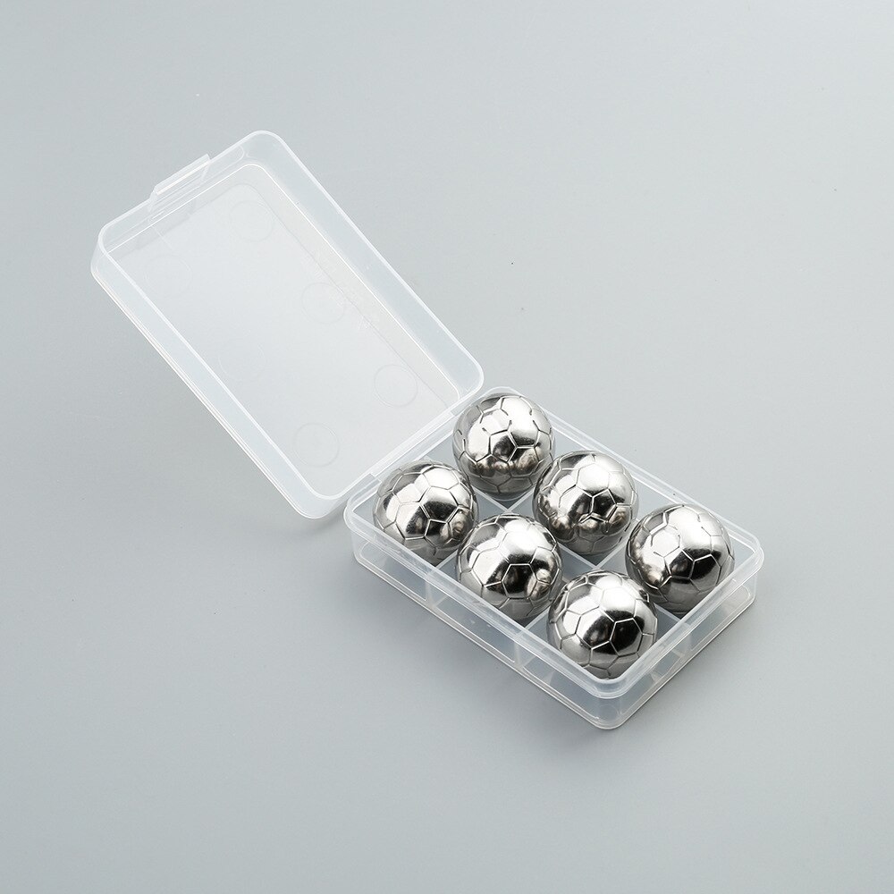 Stainless Steel Football Ice Cube Reusable Chilling Stone for Whiskey Wine Keep Your Drink Cold Longer Kitchen Accessories: C