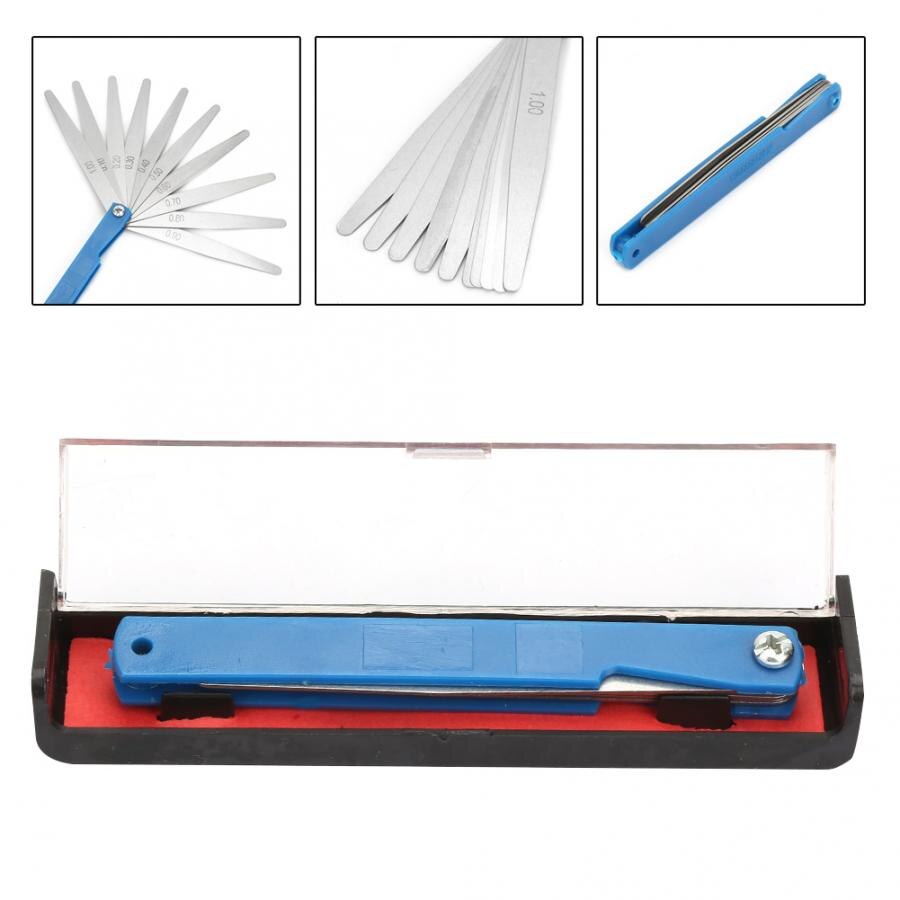 10 unids/caja 100mm * 10 DE ACERO INOXIDABLE Feeler Gauge brecha diámetro interior de 0,10-1,00mm de inspección calibre