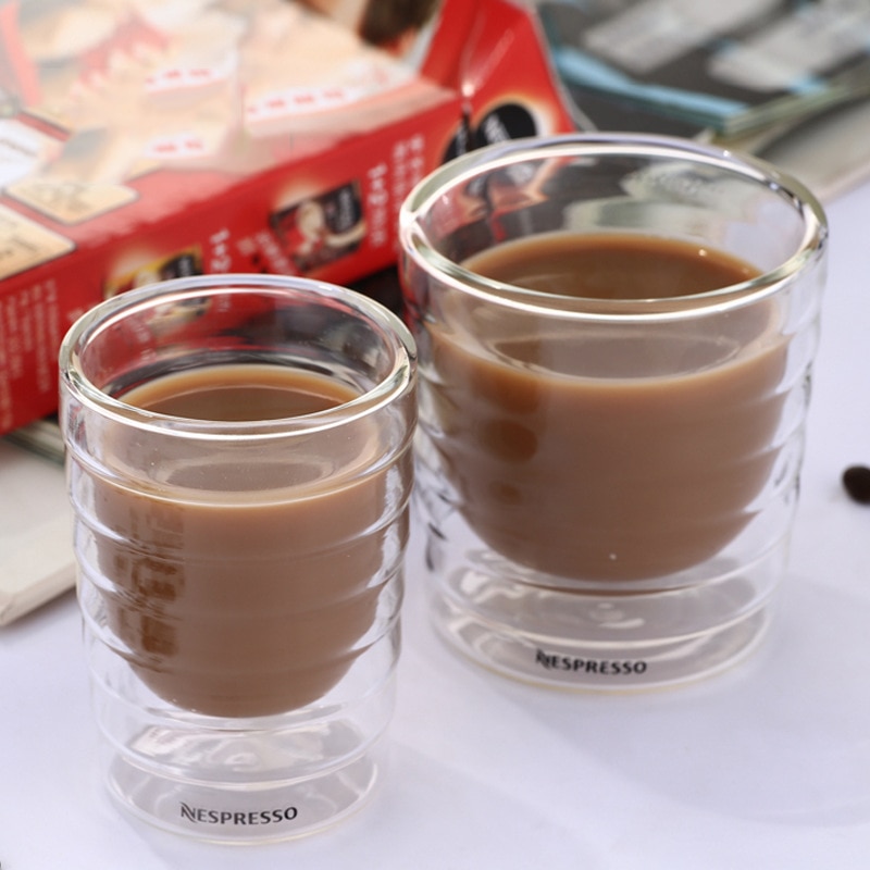 Tasse en verre à café à Double paroi de Nespresso, 85ml 150ml 350ml, après le thé, 1 pièce