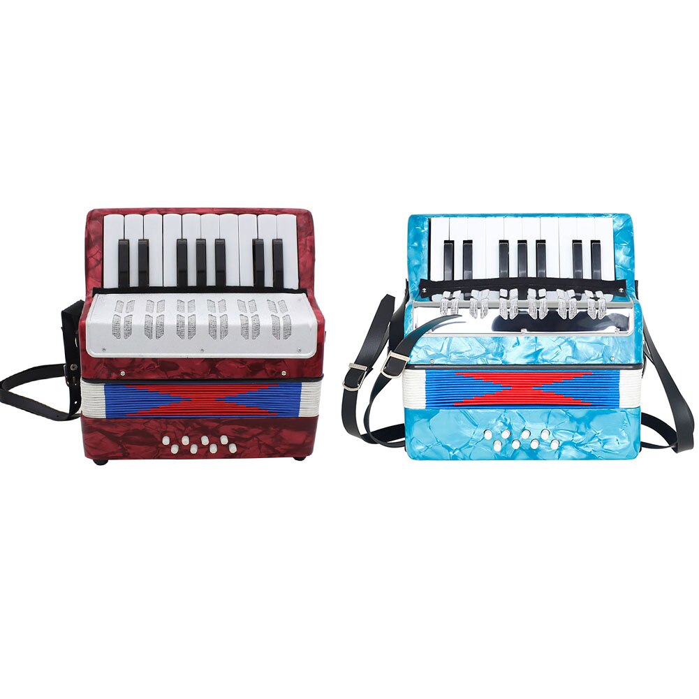 Mini Kleine 17-Key 8 Bas Accordeon Met Verstelbare Riem Professionele Educatief Muziekinstrument Praktijk Speelgoed